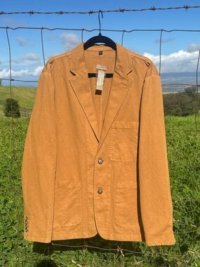 J. Crew Chore Suit Jacket Tan Linen Cotton Chino Blazer size 44 NWT